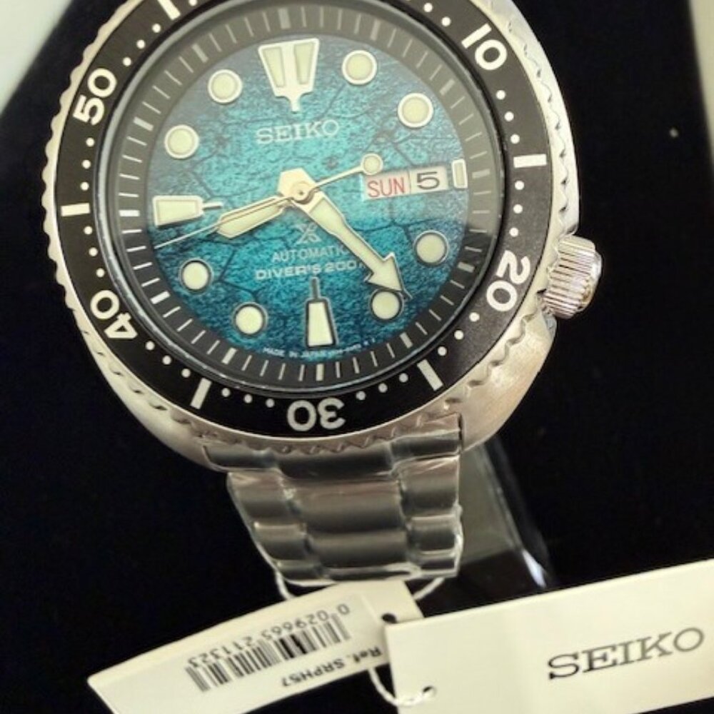 Seiko Prospex King Turtle Men's Watch with Turquoise Dial SRPH57